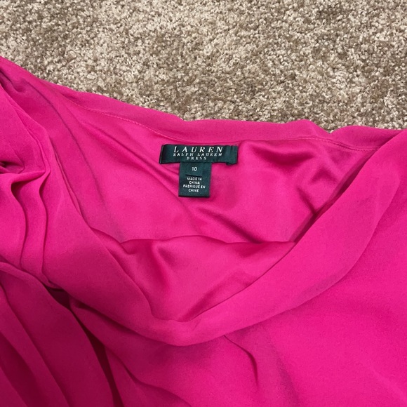 One shoulder Hot pink Dress - Picture 5 of 8